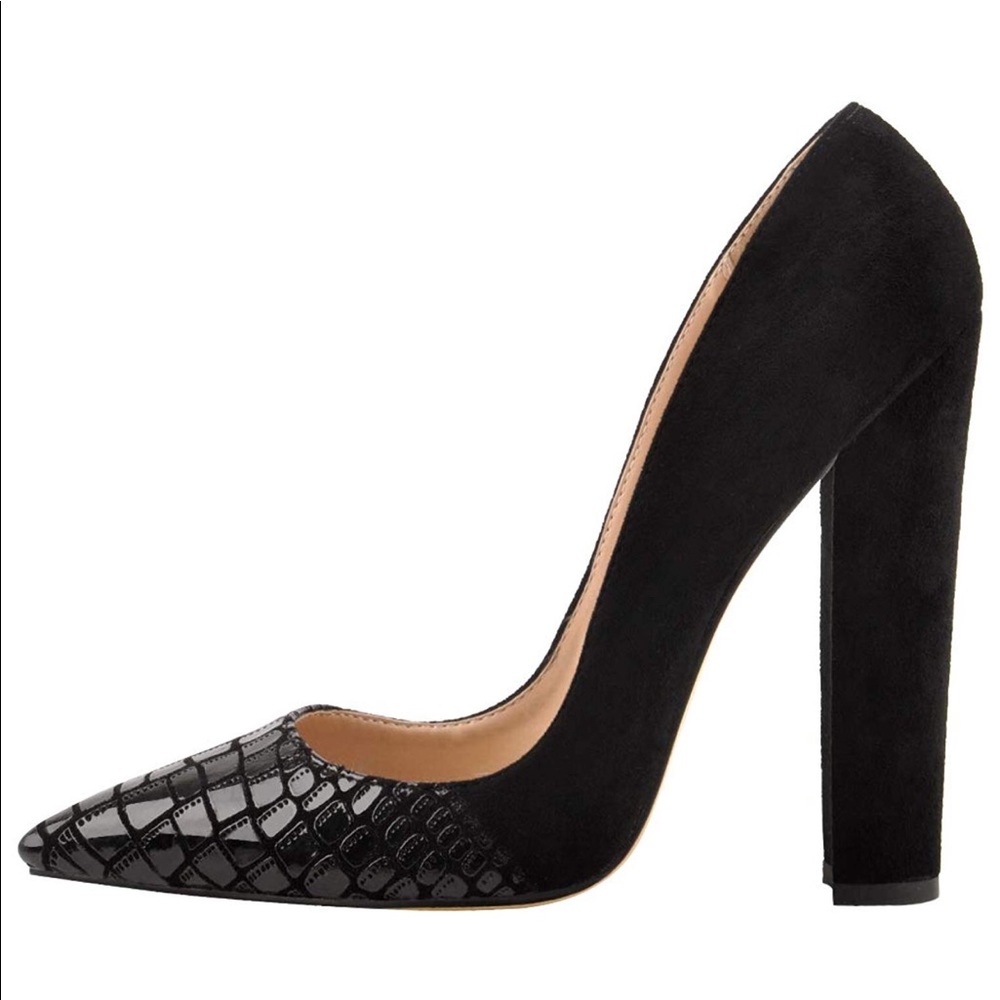 NEW WOMENS POINTY TOE, BLOCK HEEL PUMPS